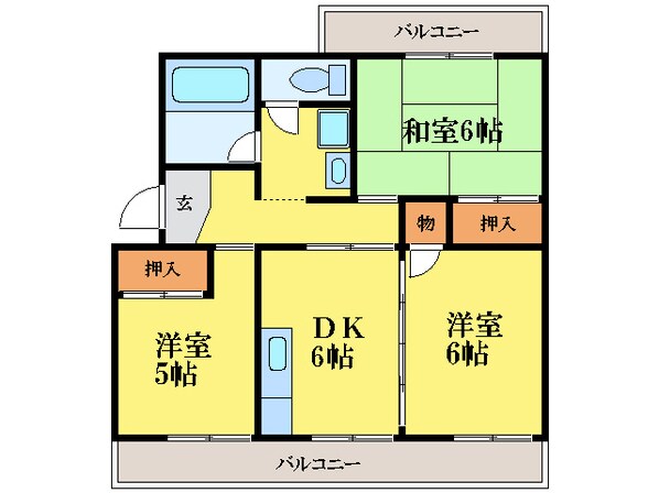 二軒屋駅 徒歩15分 2階の物件間取画像